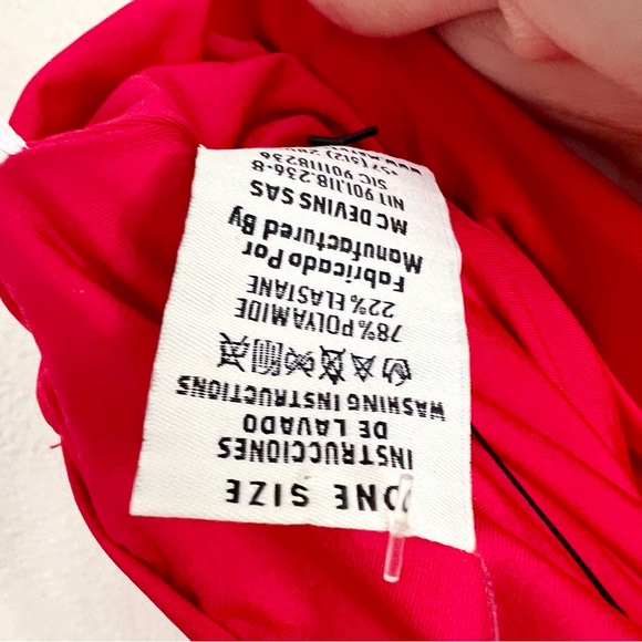 MAYGEL CORONEL Matuna Rosette Ruched Strapless Jumpsuit in Red - Picture 7 of 7